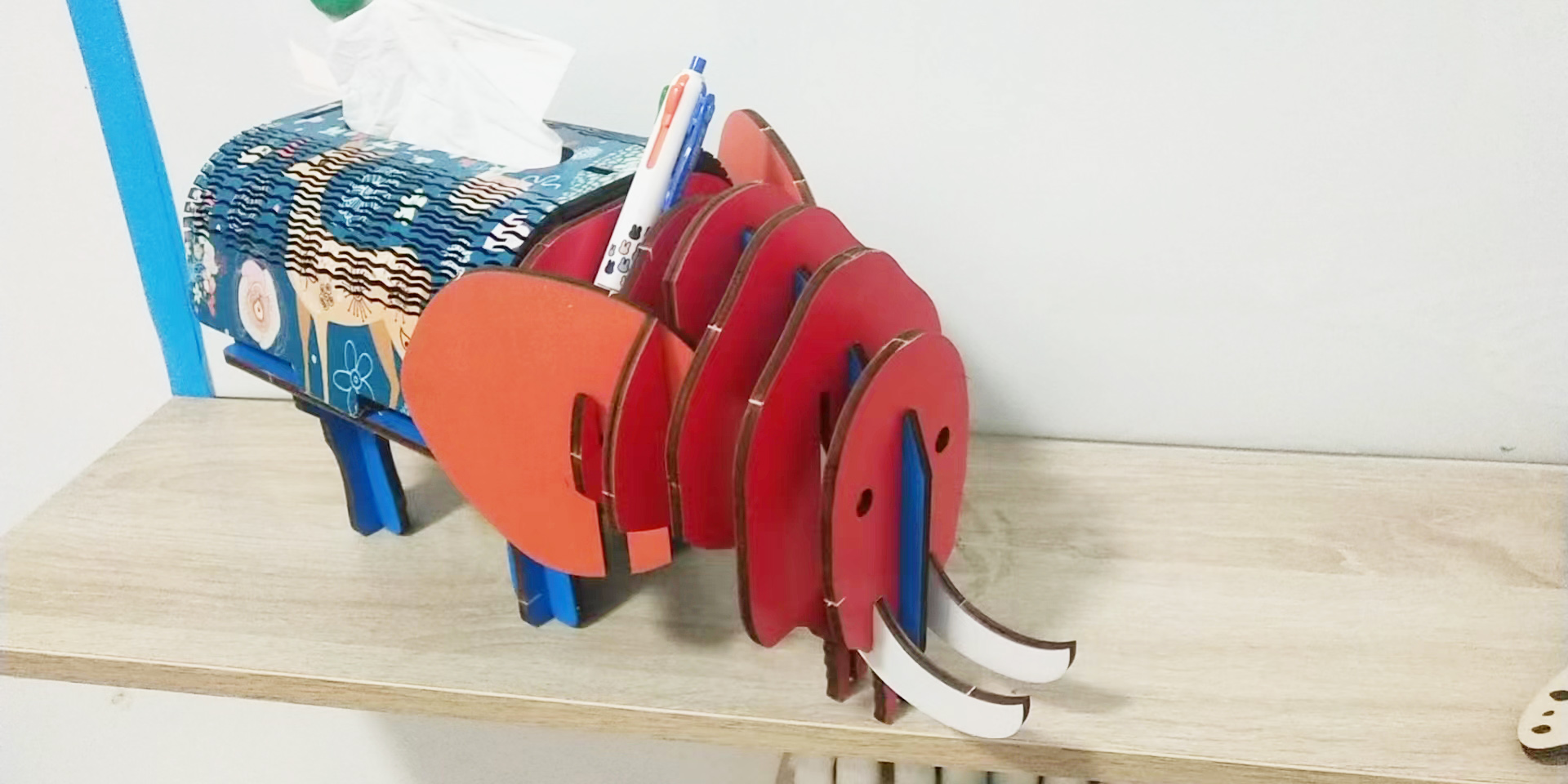 diy，Elephant paper box，Elephant cell phone holder，Assembled products，