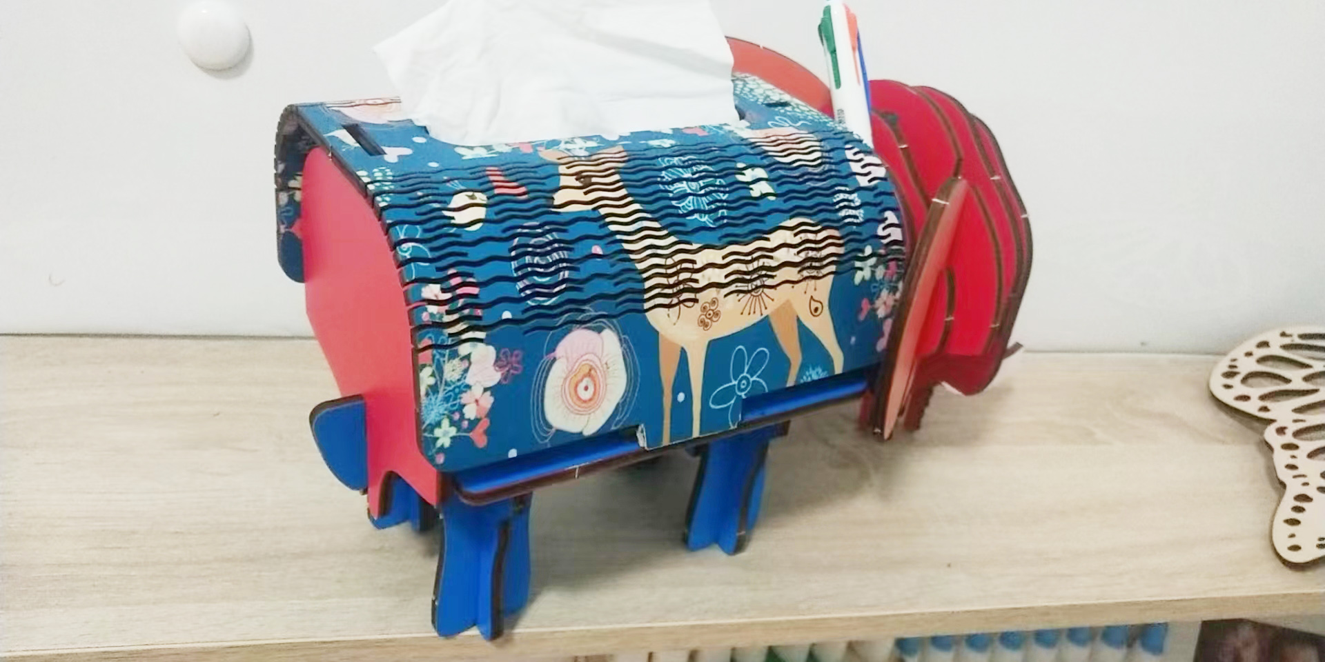 diy，Elephant paper box，Elephant cell phone holder，Assembled products，