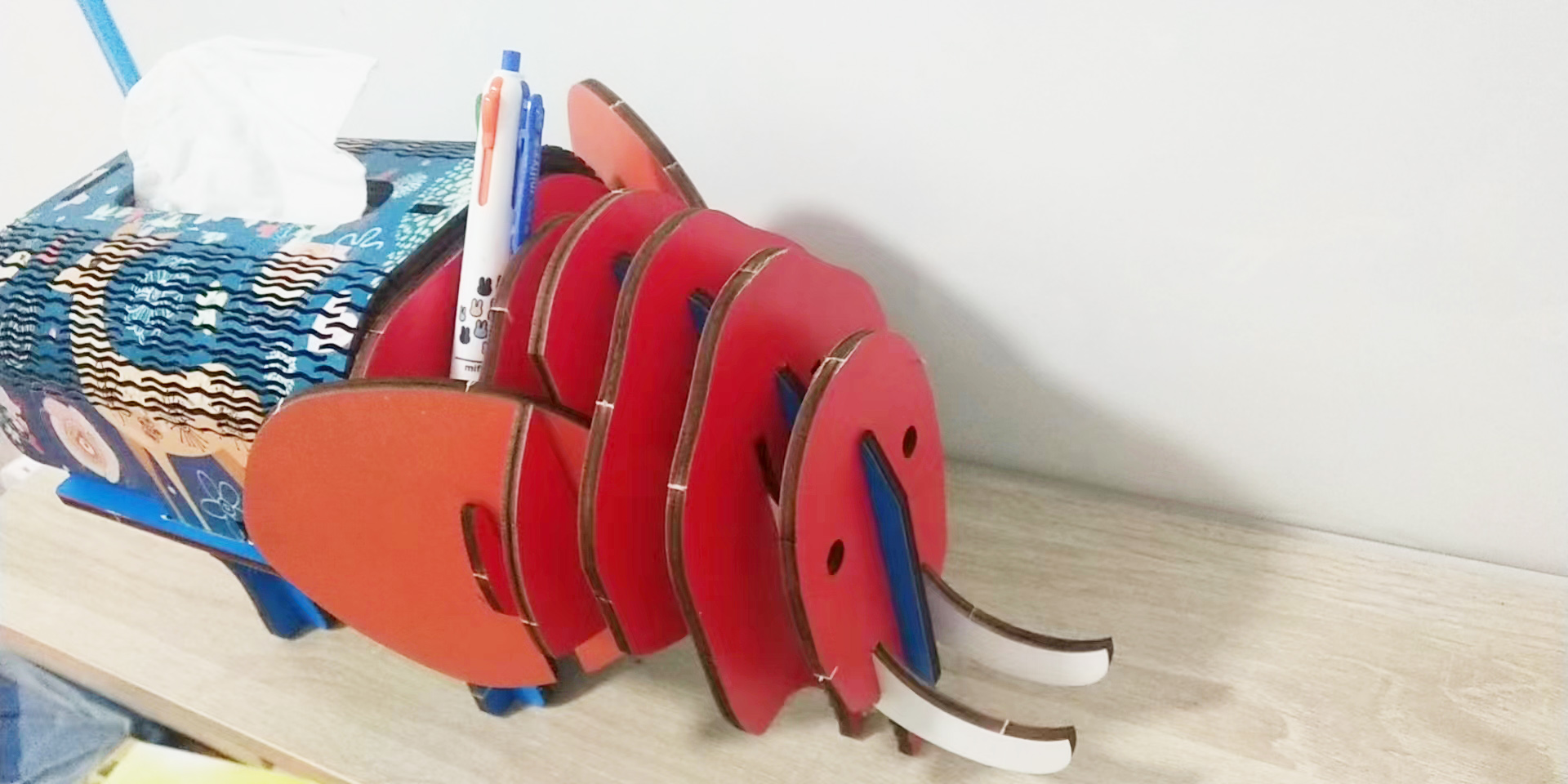 diy，Elephant paper box，Elephant cell phone holder，Assembled products，