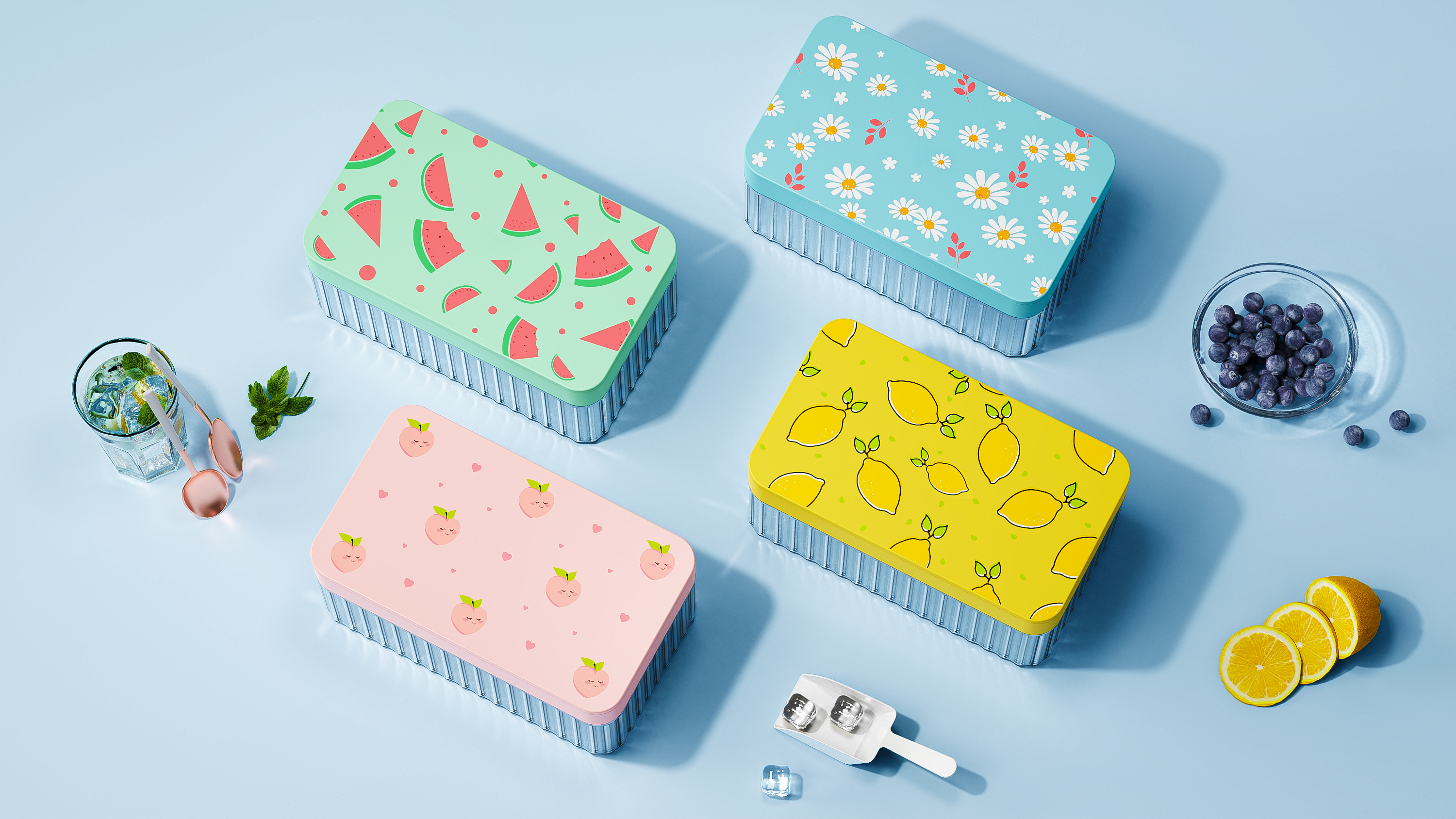 Ice lattice，lovely，Mother and baby，keyshot，Render，