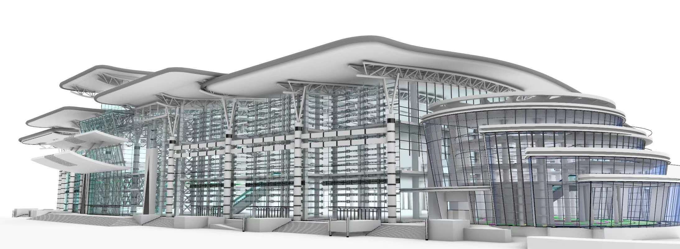 Modeling of Hunan International Convention and Exhibition Center，