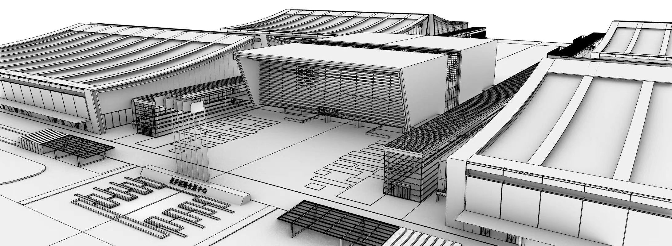 Modeling of Changsha International Convention and Exhibition Center，