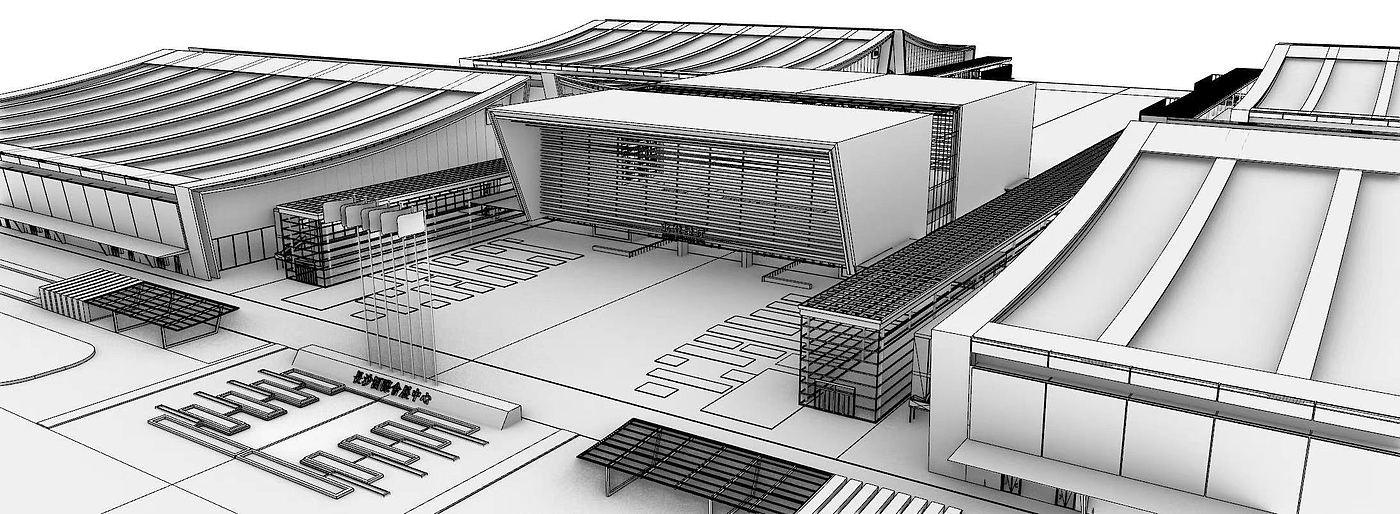 长沙市国际会展中心建模，