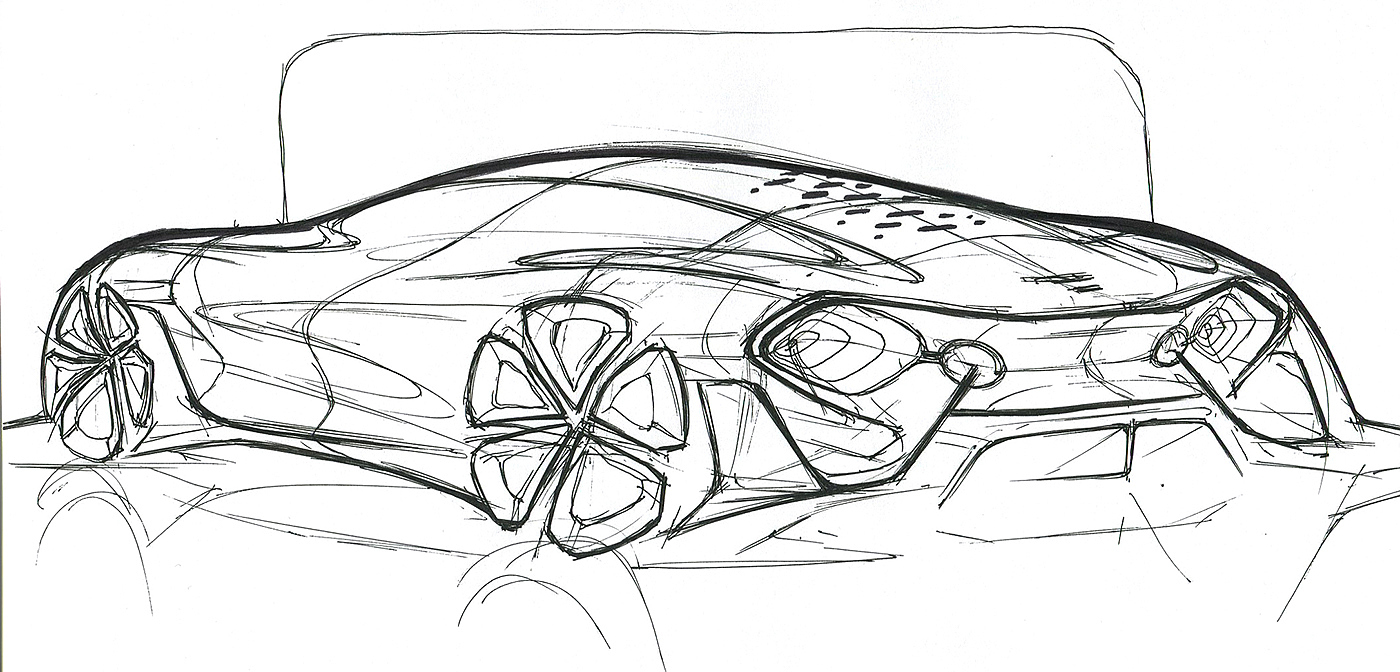 automobile，Hand drawn，Line，