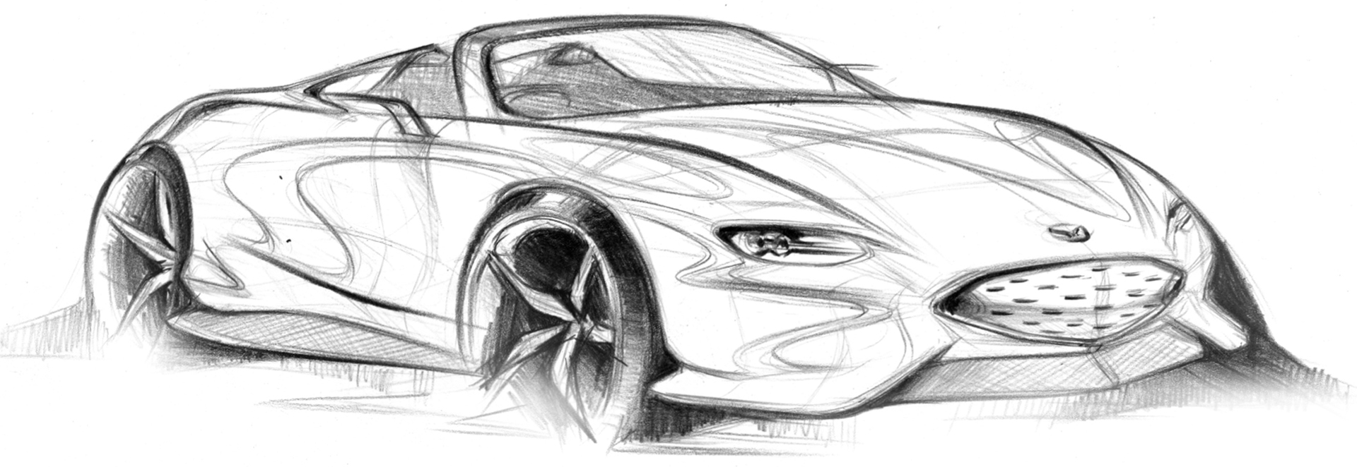 一组线条帅气利落的汽车手绘线稿分享