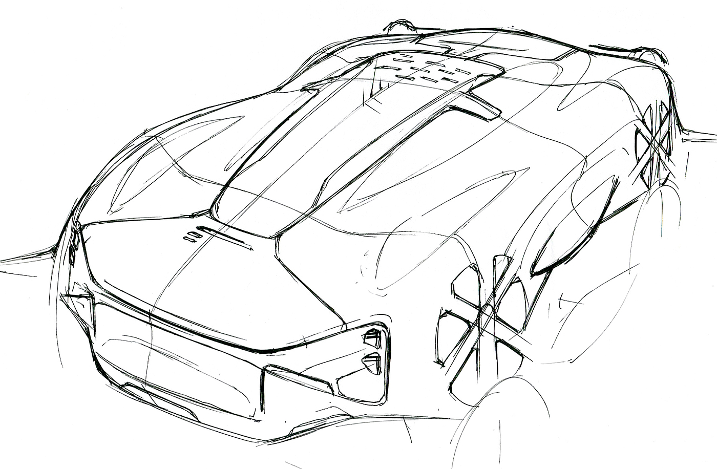 automobile，Hand drawn，Line，