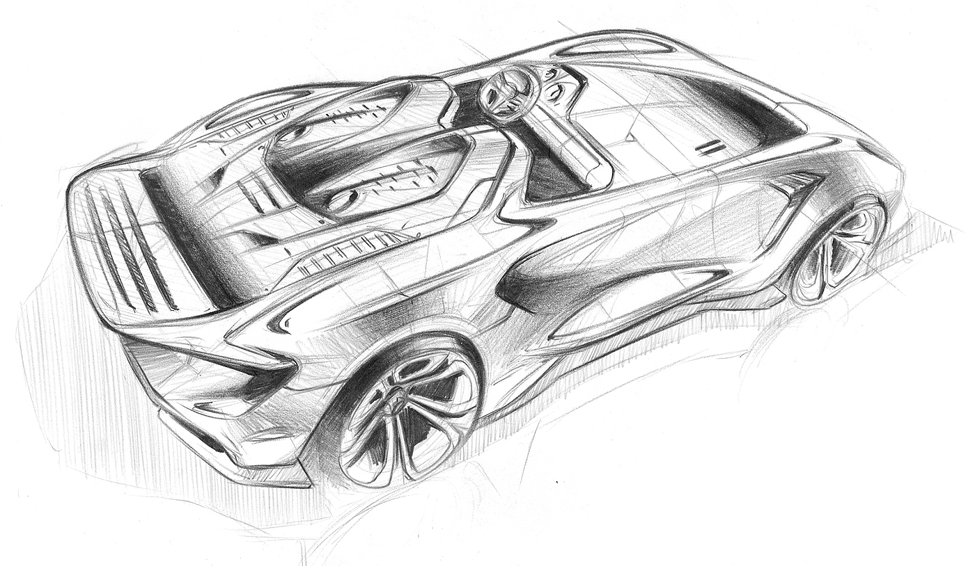 automobile，Hand drawn，Line，