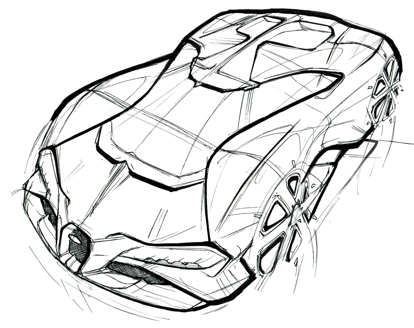 automobile，Hand drawn，Line，