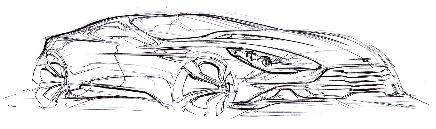 automobile，Hand drawn，Line，