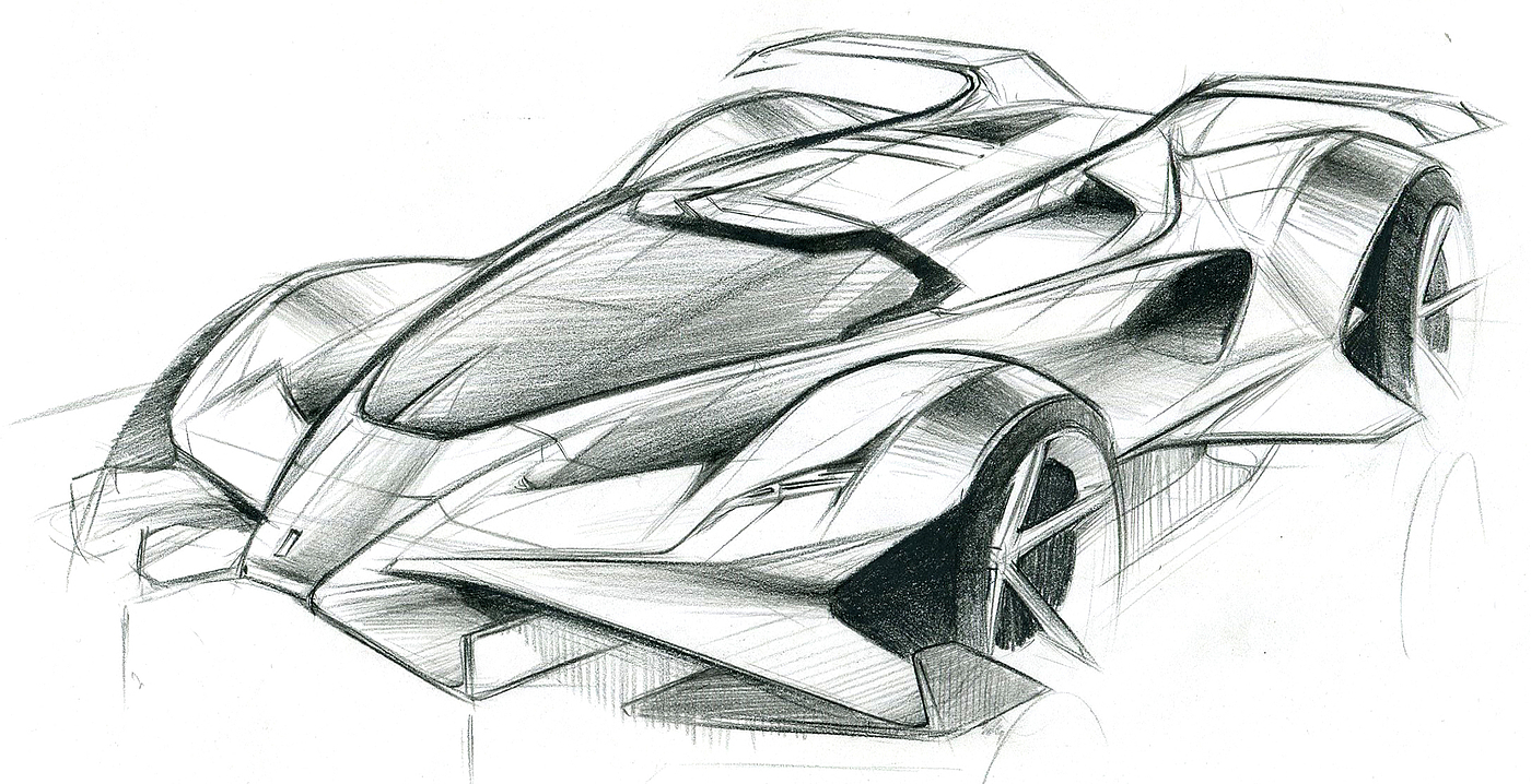 automobile，Hand drawn，Line，