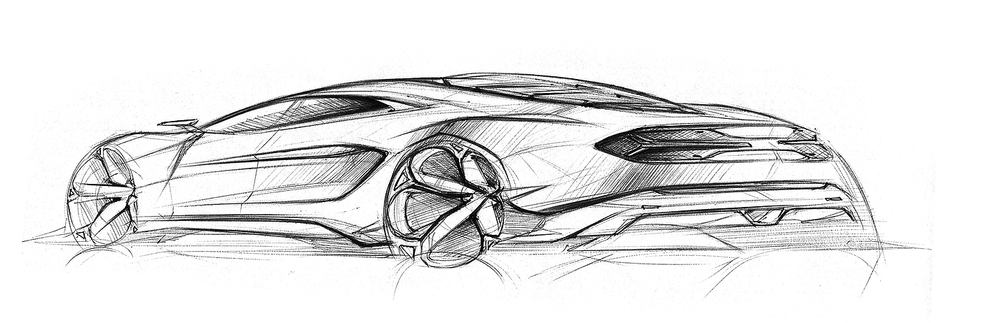 Hand drawn，automobile，Line，