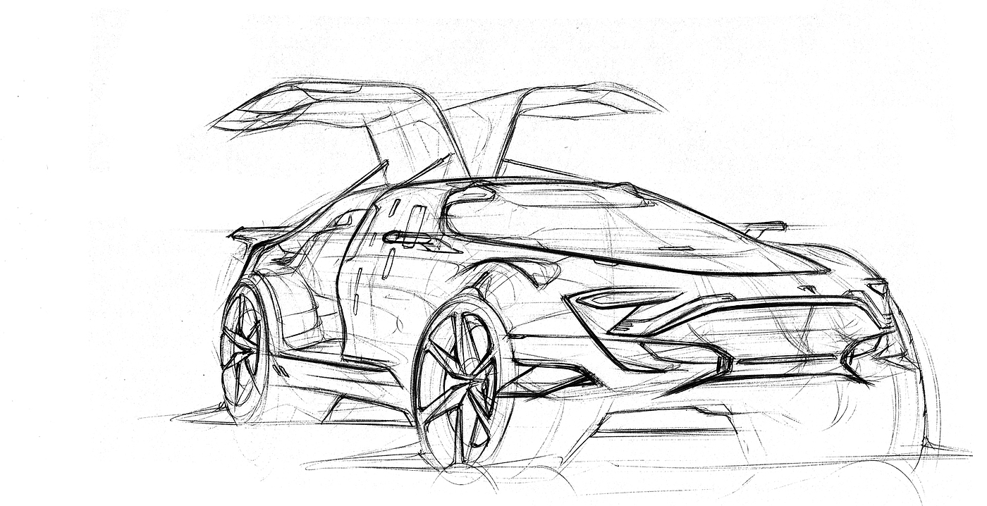 Hand drawn，automobile，Line，
