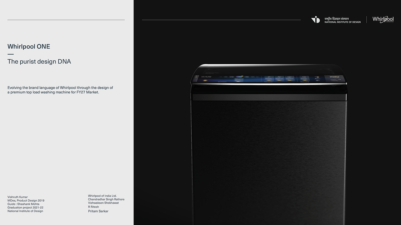 Washing machine，Whirlpool，an electric appliance，Whirlpool One，industrial design，