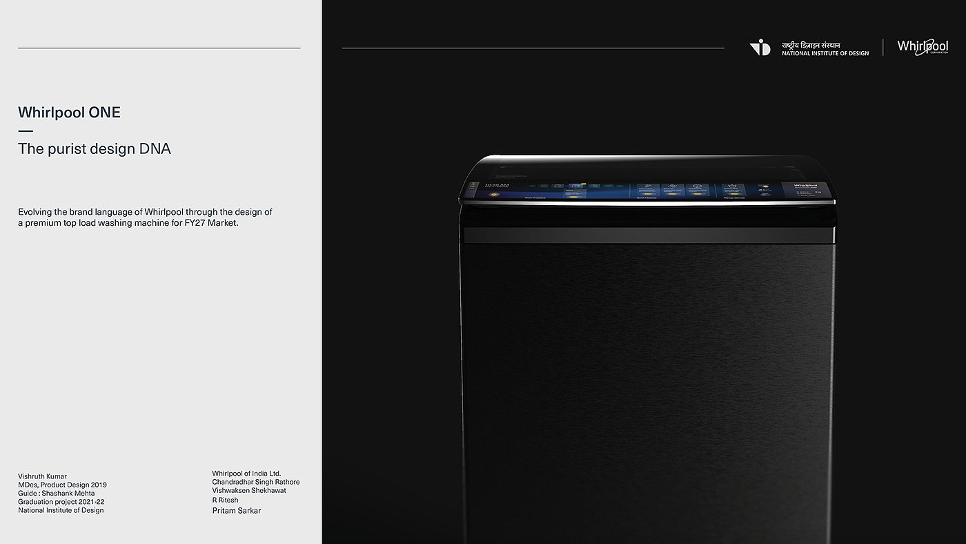 Washing machine，Whirlpool，an electric appliance，Whirlpool One，industrial design，