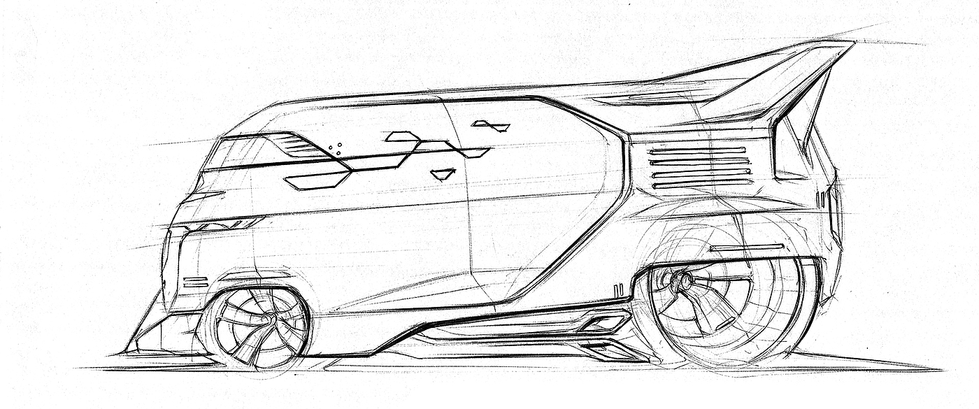 Hand drawn，automobile，Line，