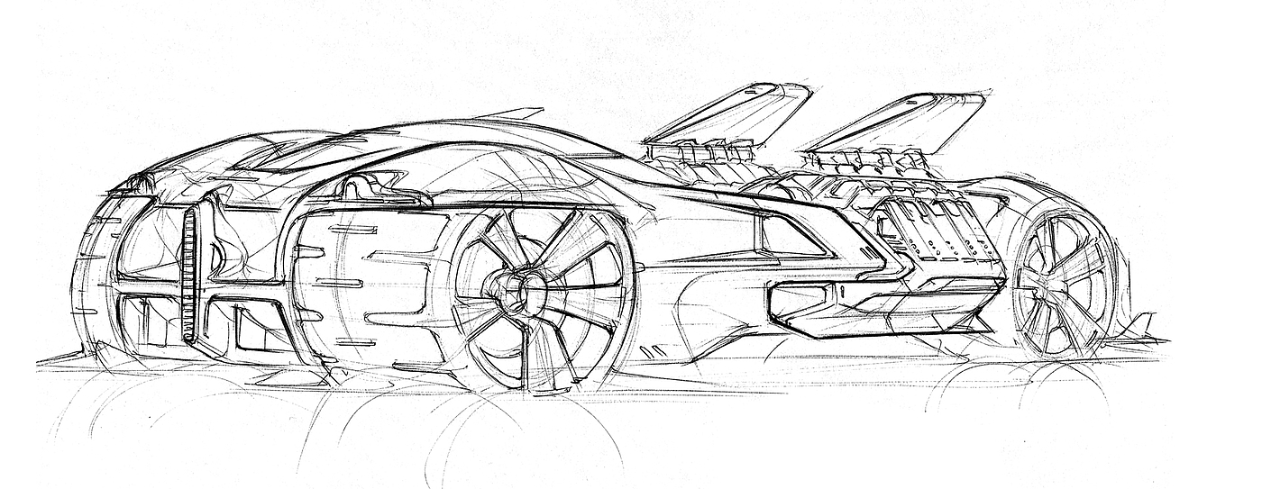 Hand drawn，automobile，Line，