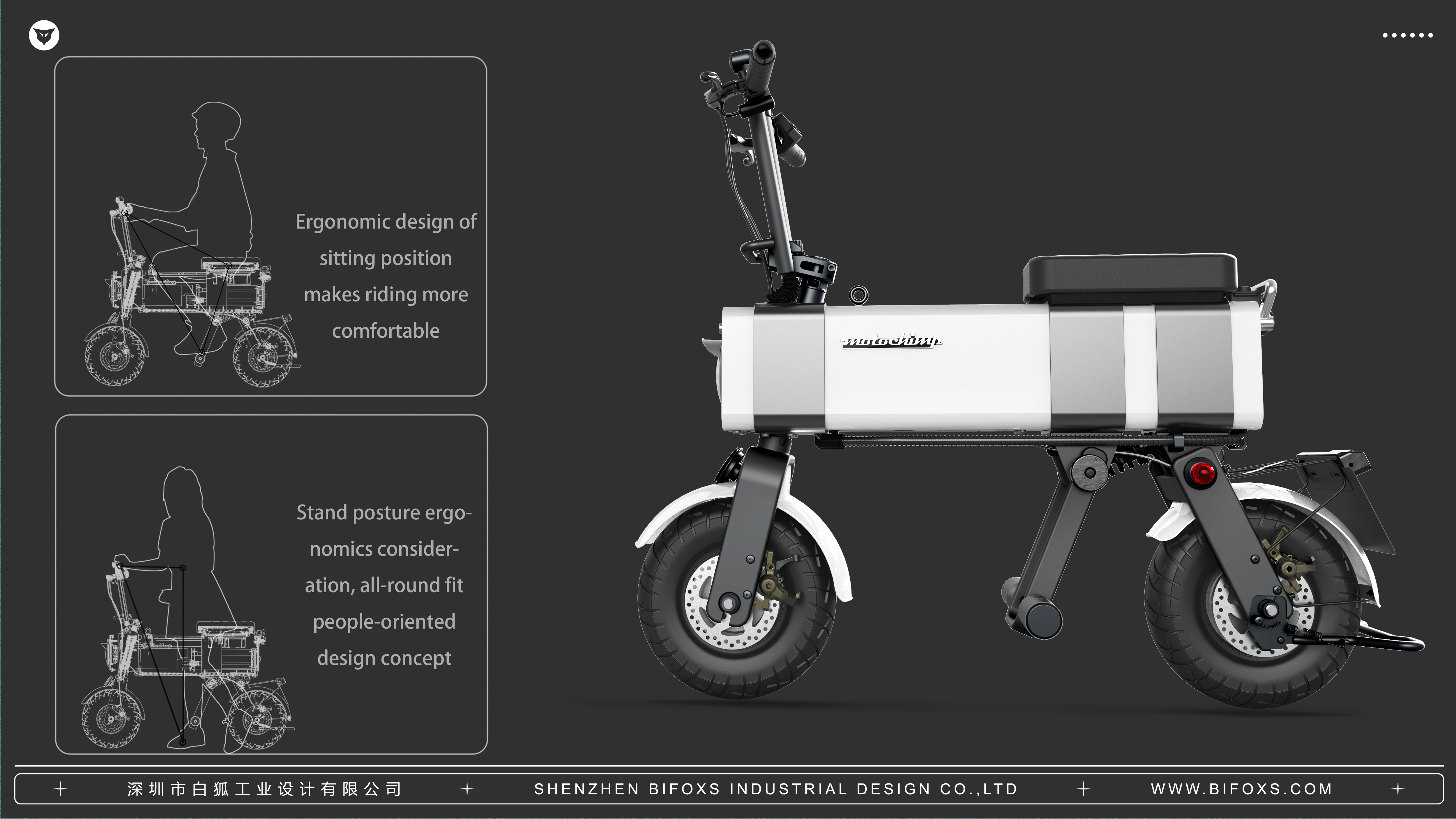 White fox design，product design，industrial design，packing，Motorcycles，Electric vehicle，vehicle，