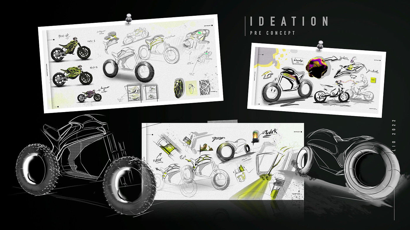 motorcycle，automobile，Sketch，conceptual design，