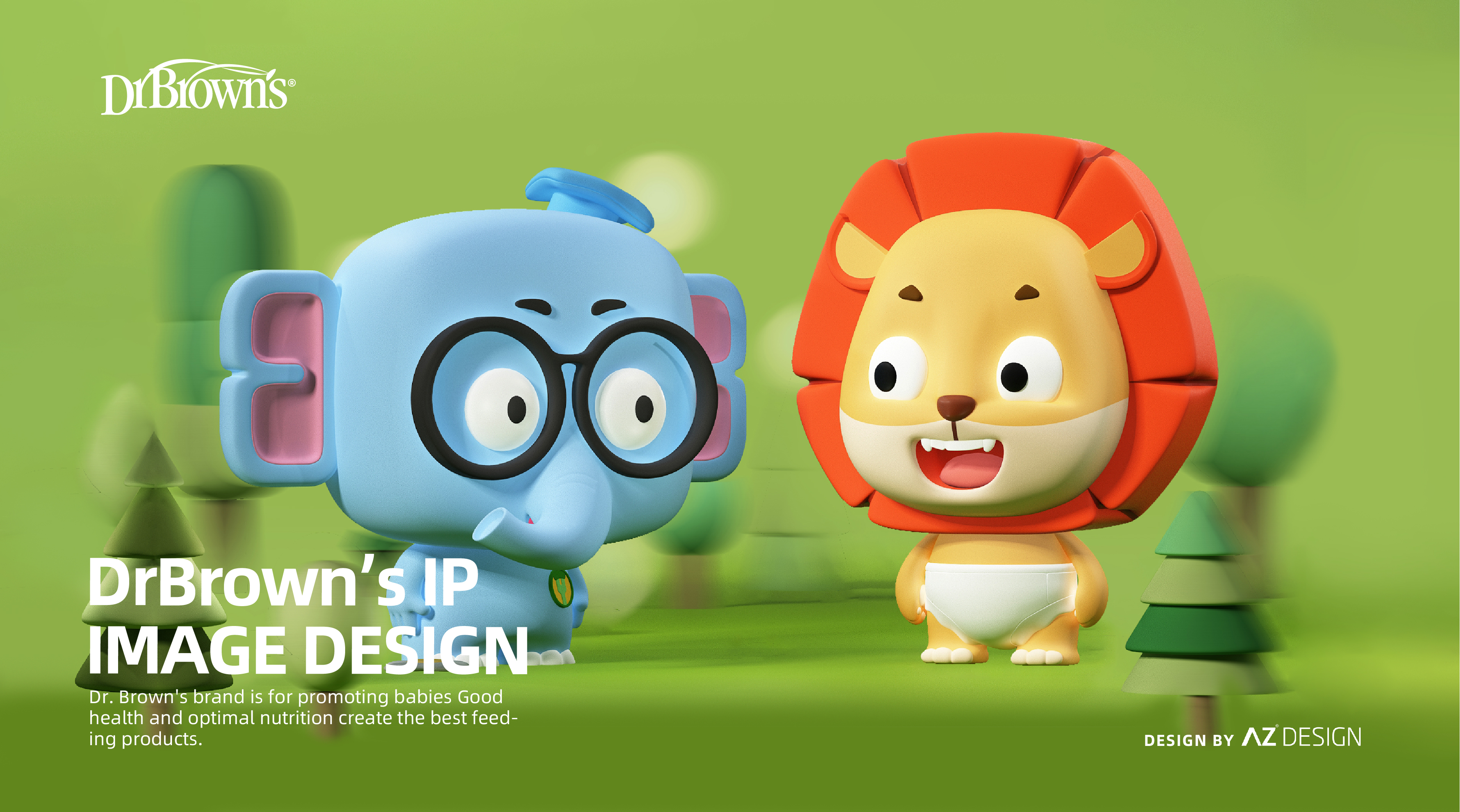 IP Design，Baby products，Bottle design，Brand vision，Dr. Brown，Baby elephant，lion，
