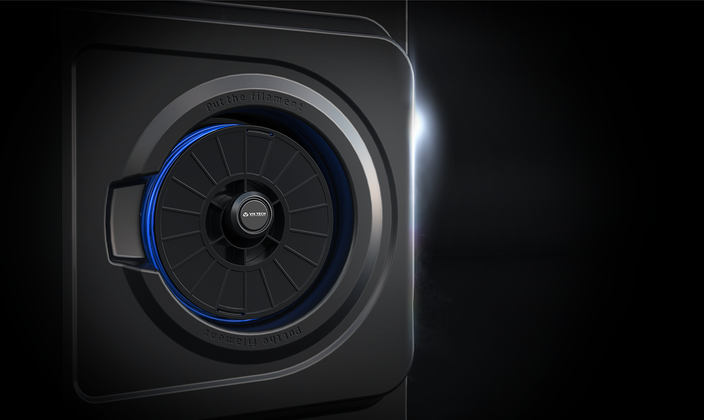 concept，Render，3D printer，black，