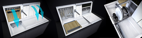 Electrolux，kitchen，Kitchenware，water tank，cooking bench，integrated，