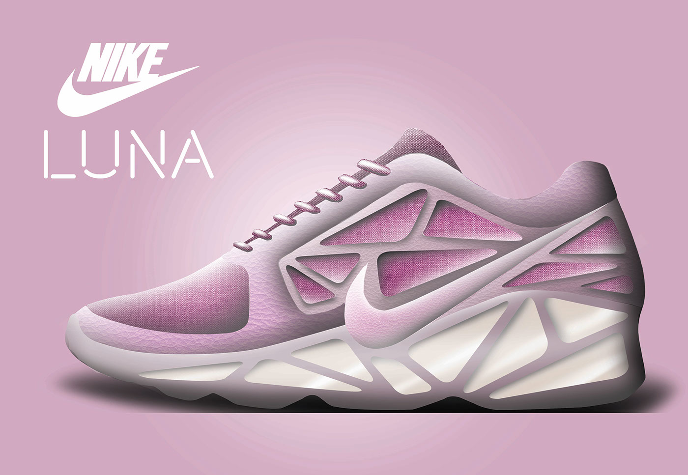 Reprint，Nike，sneakers，Pink，luna，conceptual design，