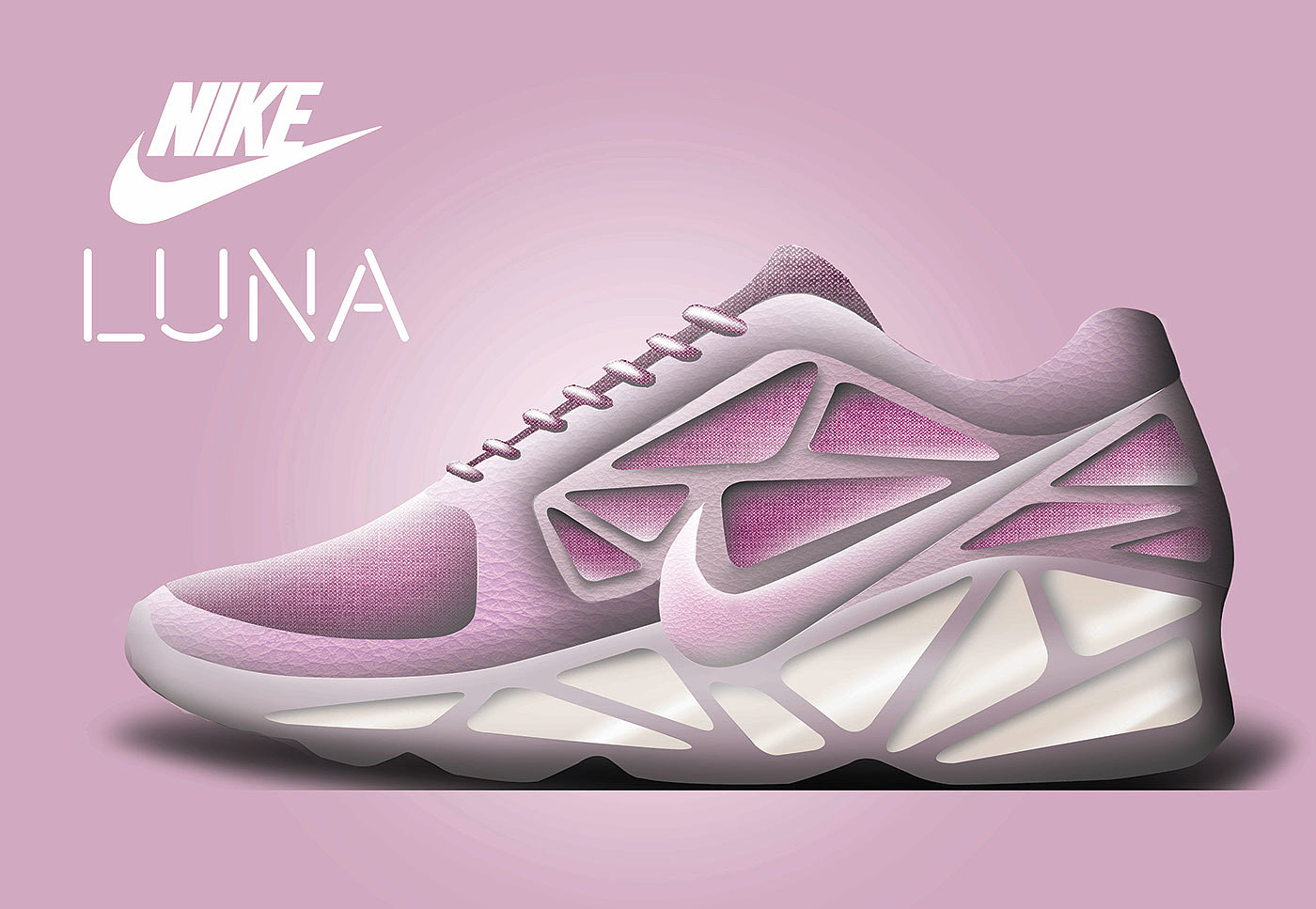 Reprint，Nike，sneakers，Pink，luna，conceptual design，