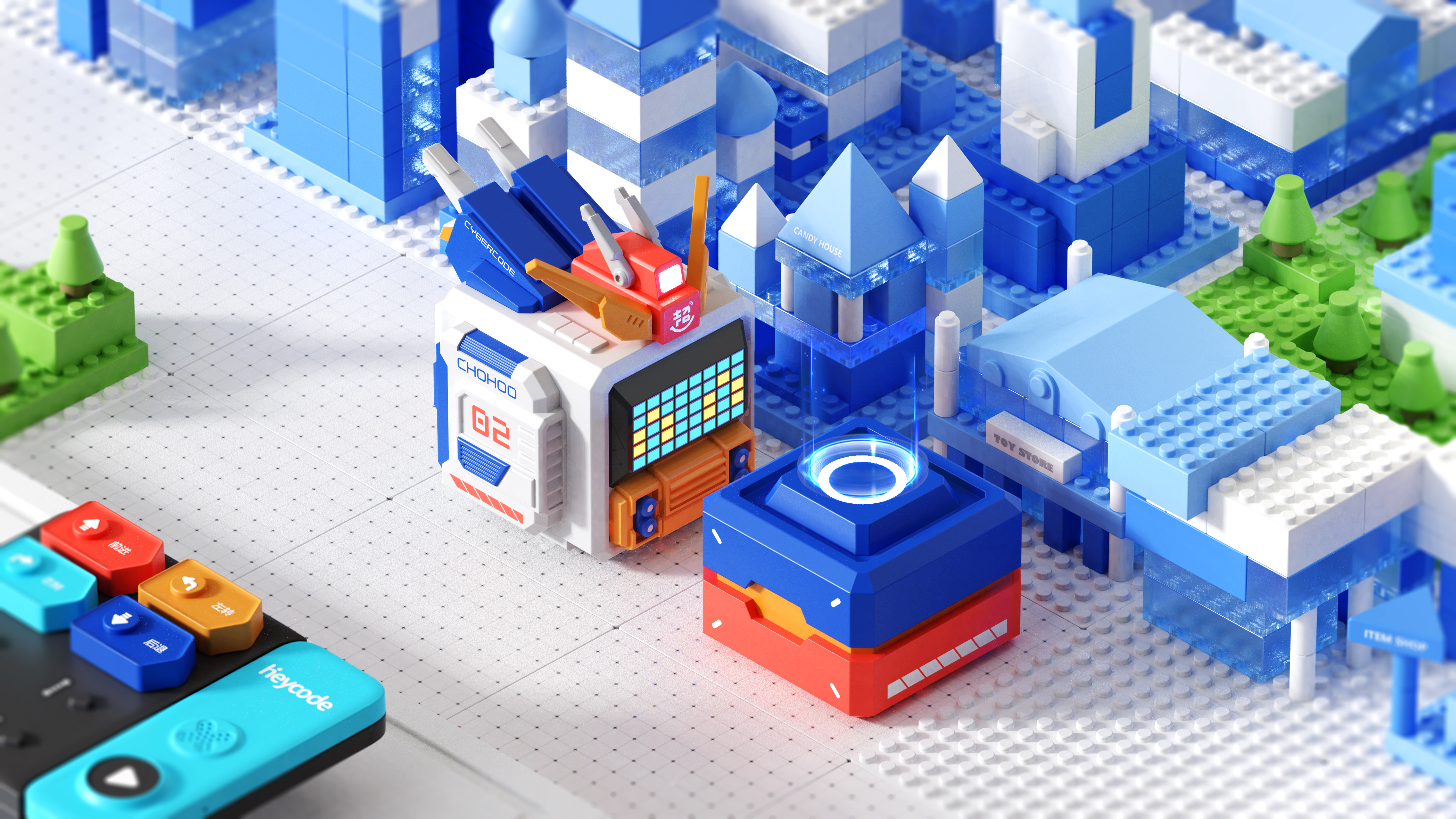 Intelligent toy，Children's Toys，programming，A&Z Design ，cybercode，robot，