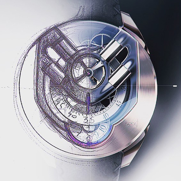 Wrist watch，Hand drawn，ps，Ubee ，conceptual design，design sketch，Sense of future，