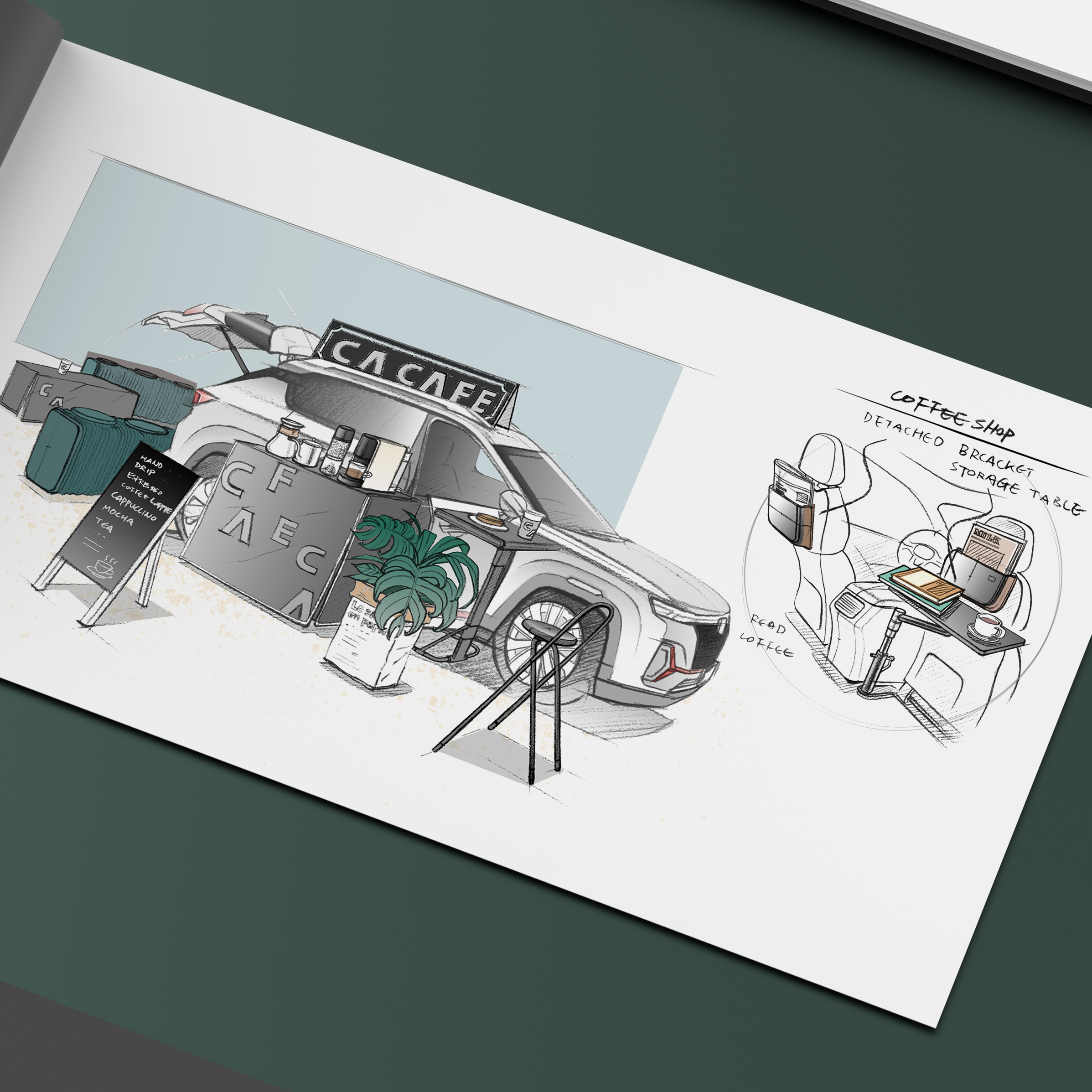 automobile，Hand drawn，The brochure，