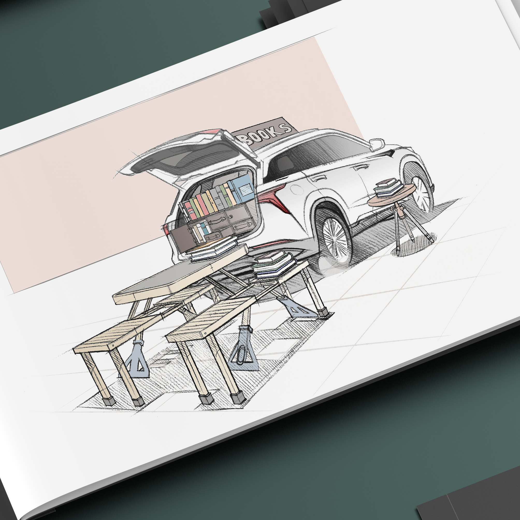 automobile，Hand drawn，The brochure，