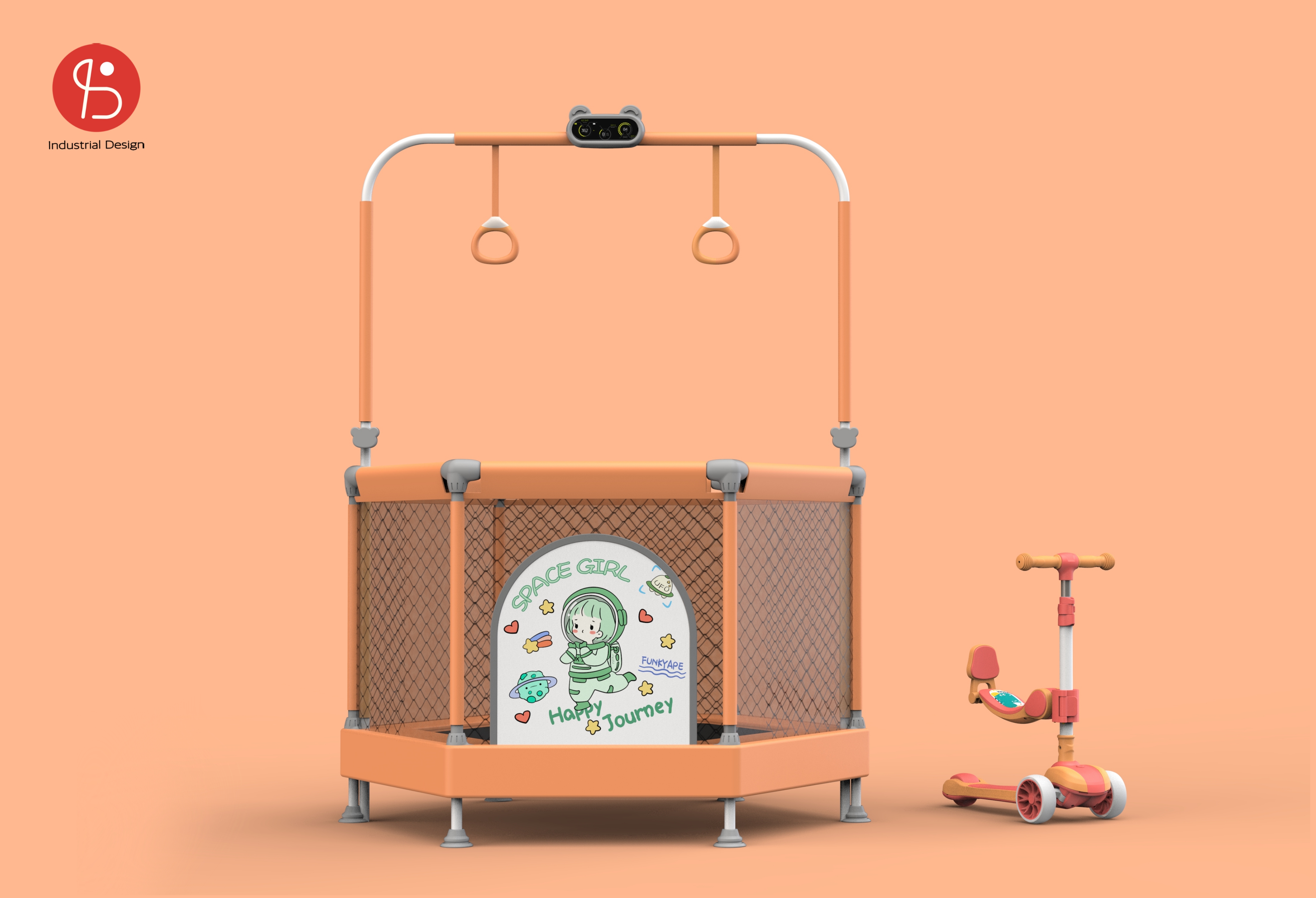 Appearance design and structure design of children's trampoline，