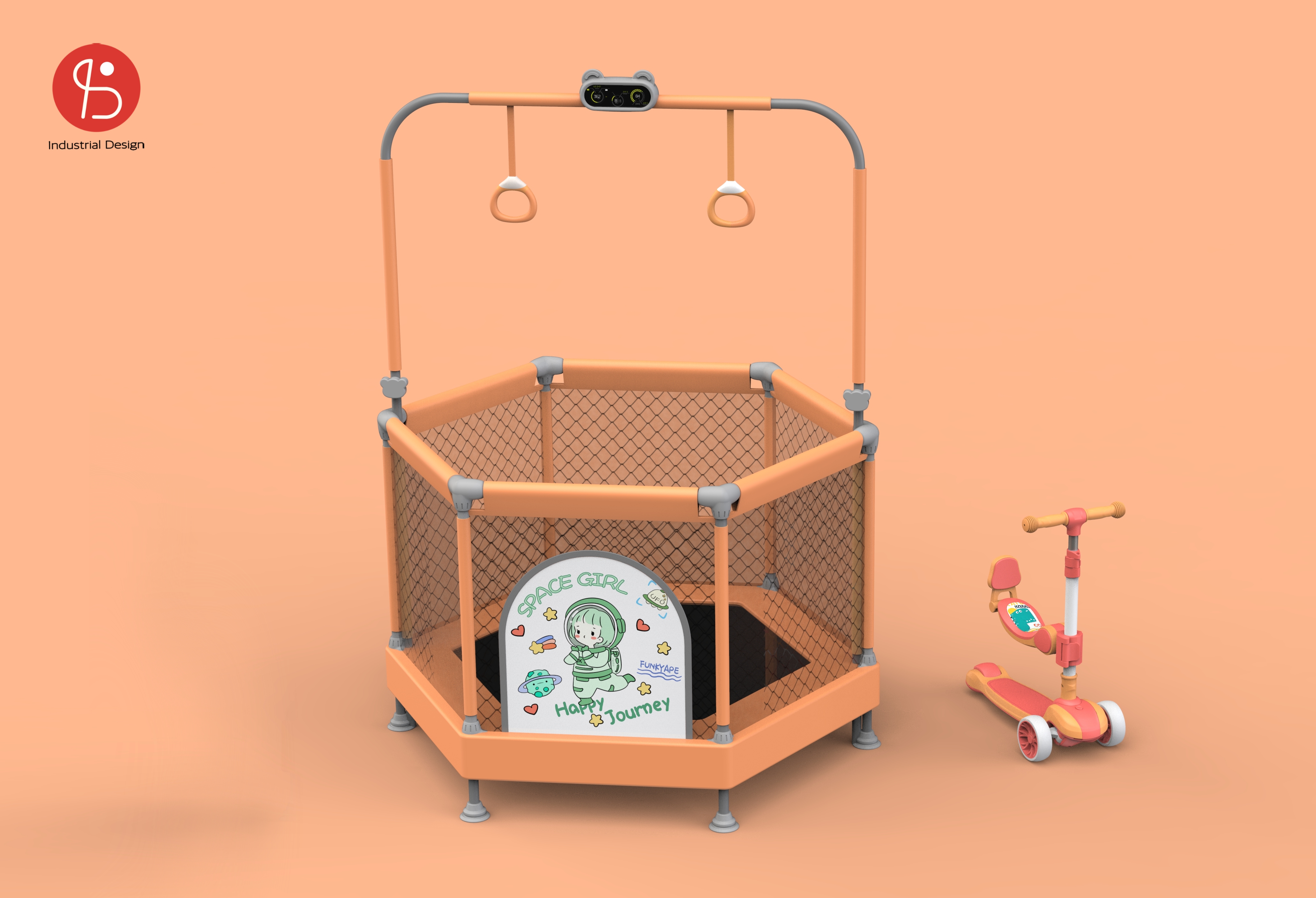 Appearance design and structure design of children's trampoline，