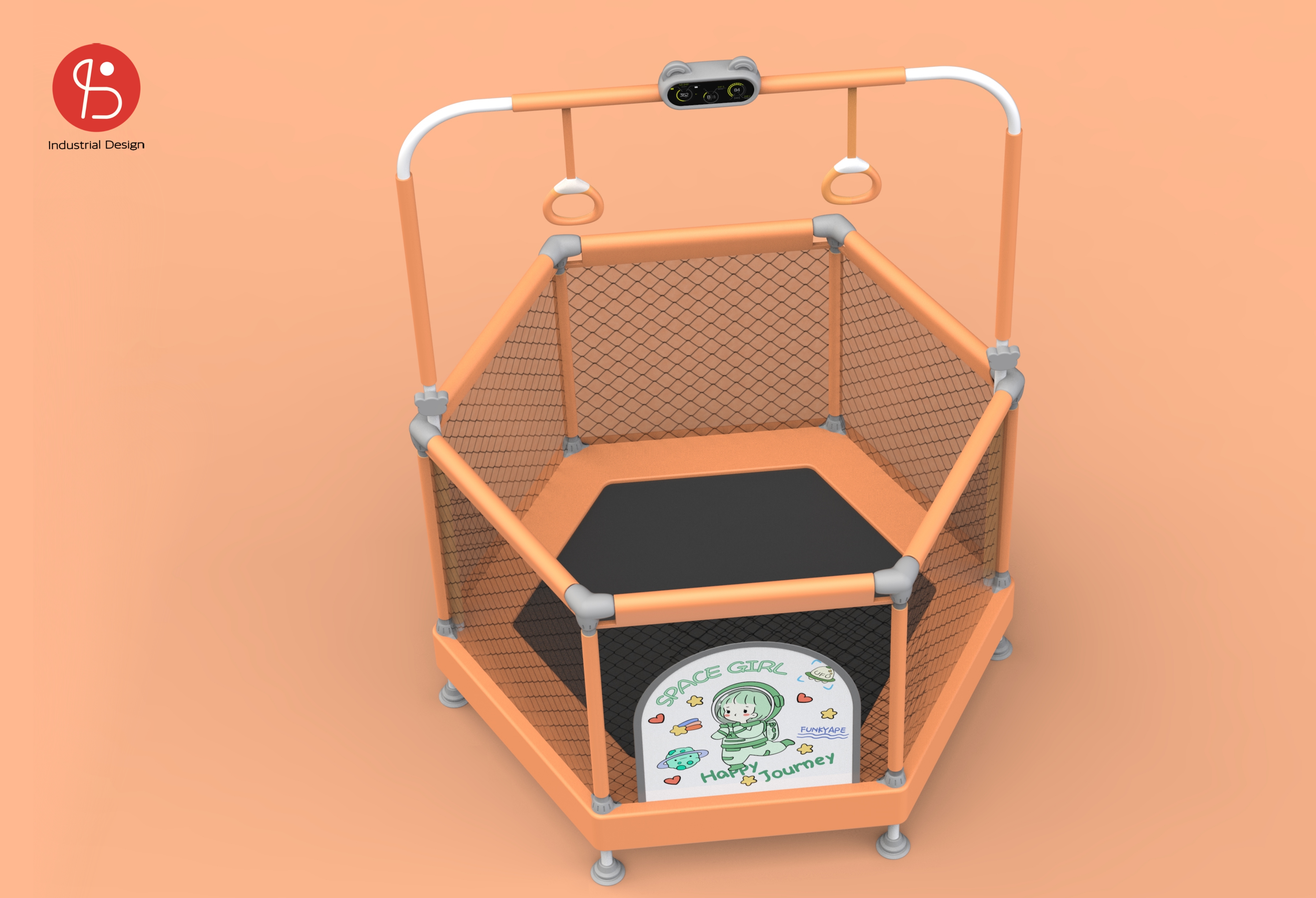 Appearance design and structure design of children's trampoline，