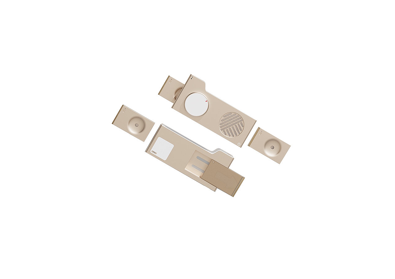 Desktop products，industrial design，Happiness，Simplicity，slide，sound，Desk lamp，