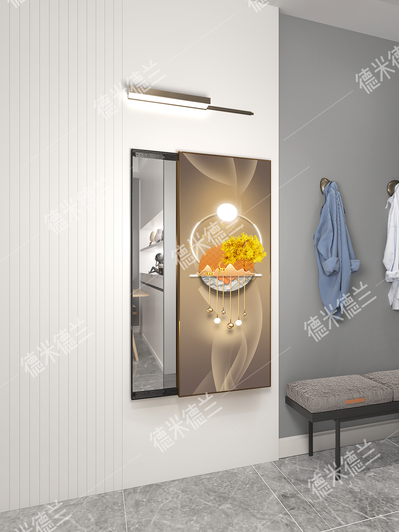 Landing Case: Wall Hanging Mirror，