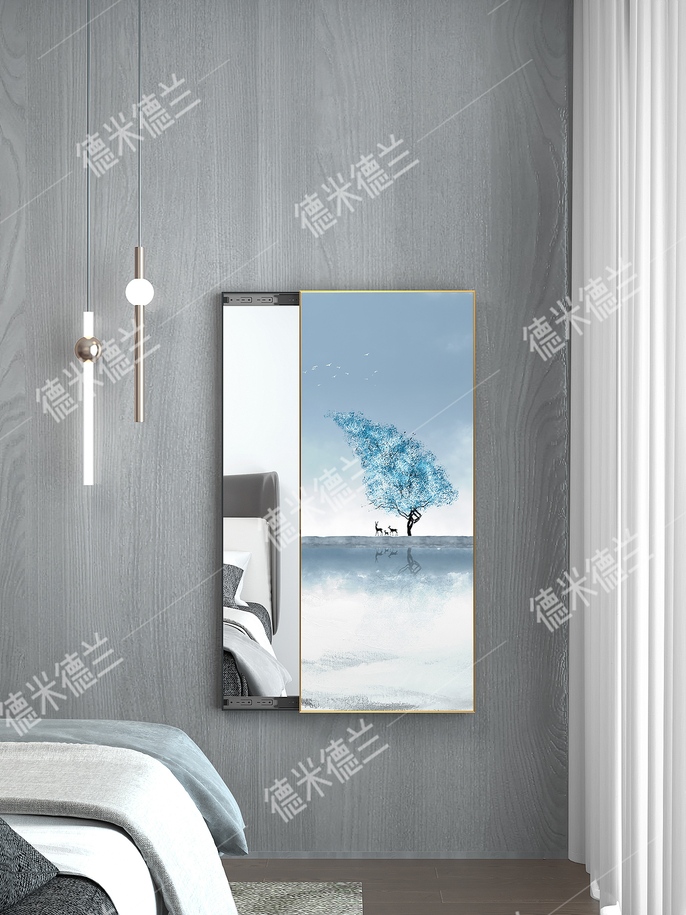 Landing Case: Wall Hanging Mirror，