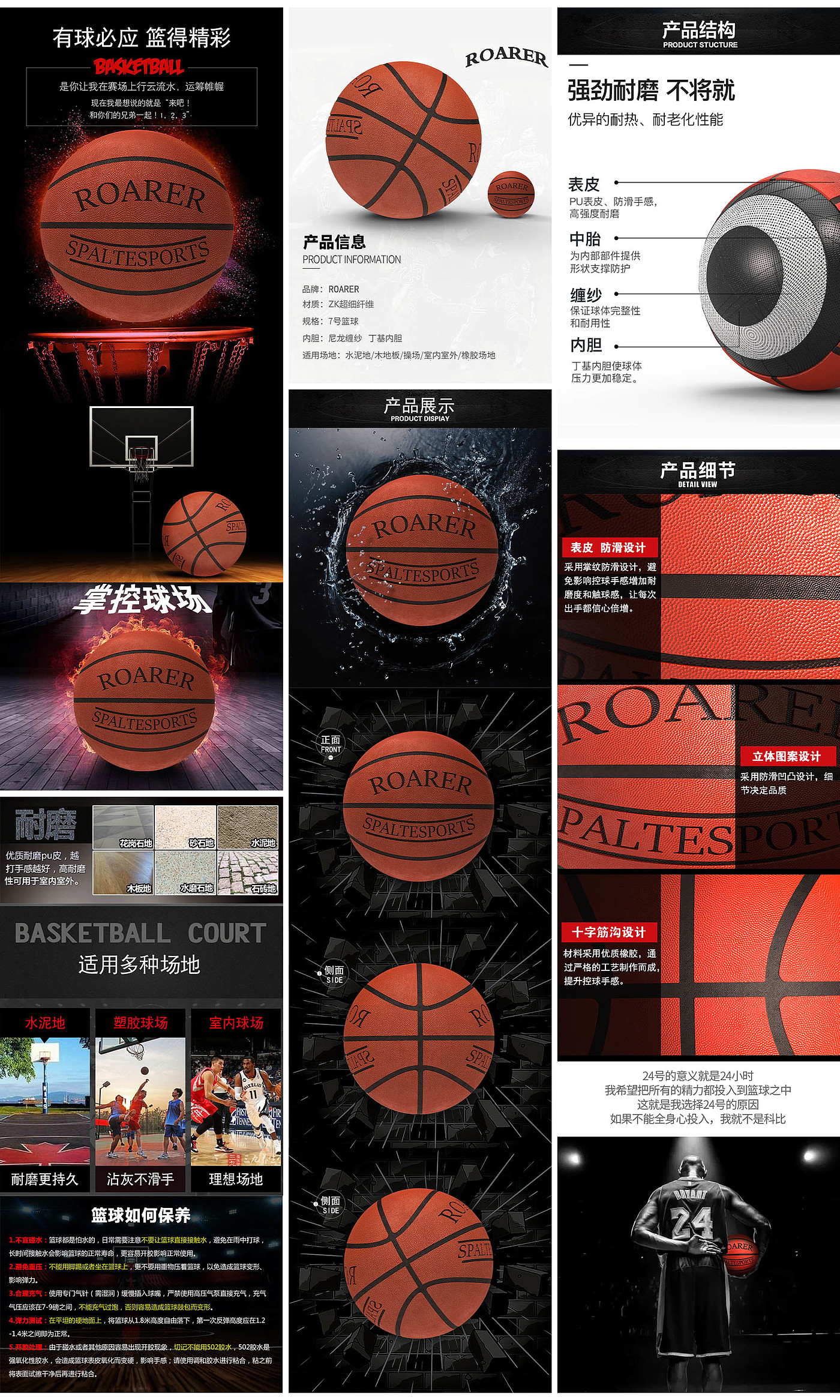 Basketball frame，Basketball，Detail page design，