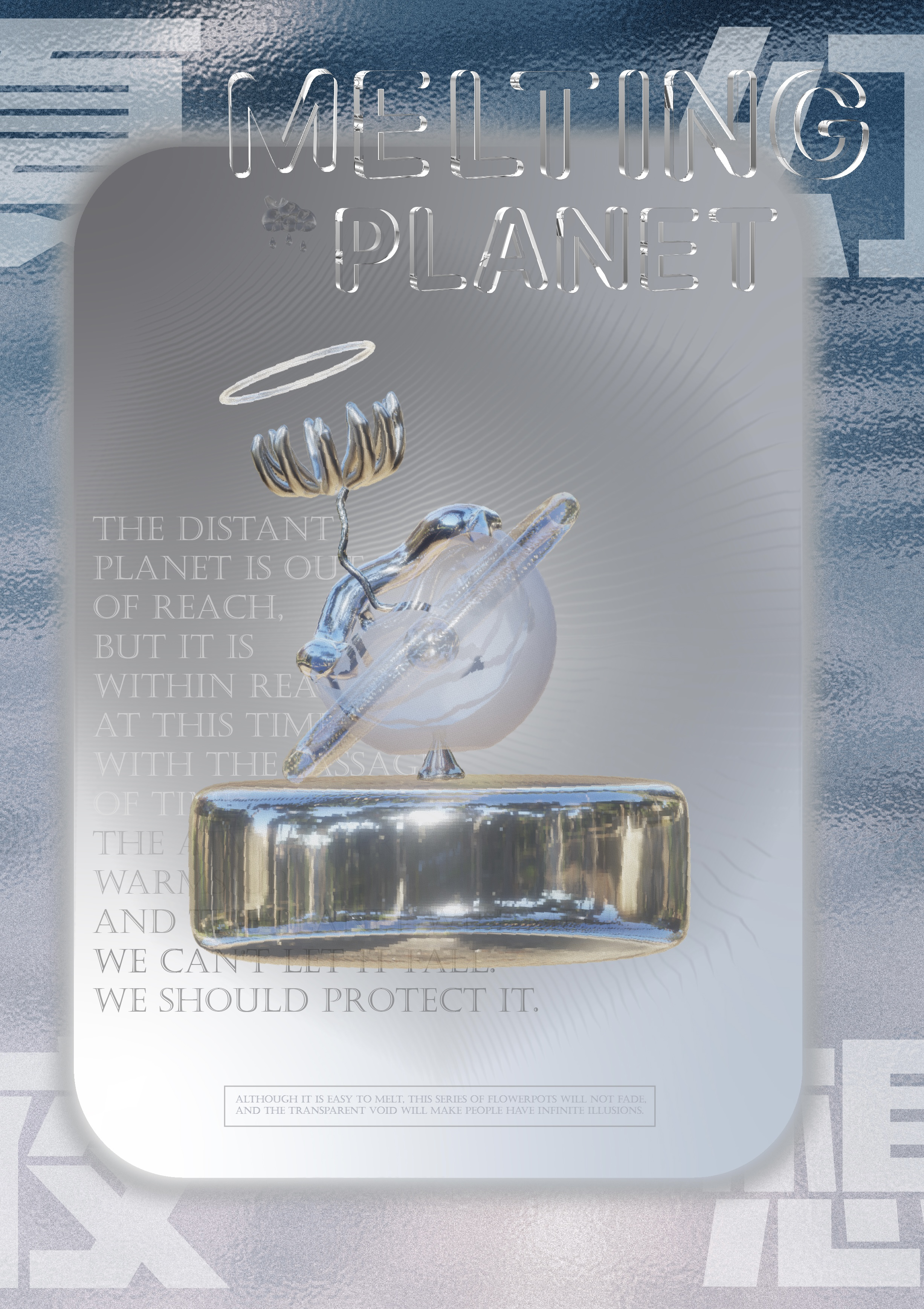 Flowerpot，poster，modeling，Typesetting，transparent，Bubble，star，ice block，
