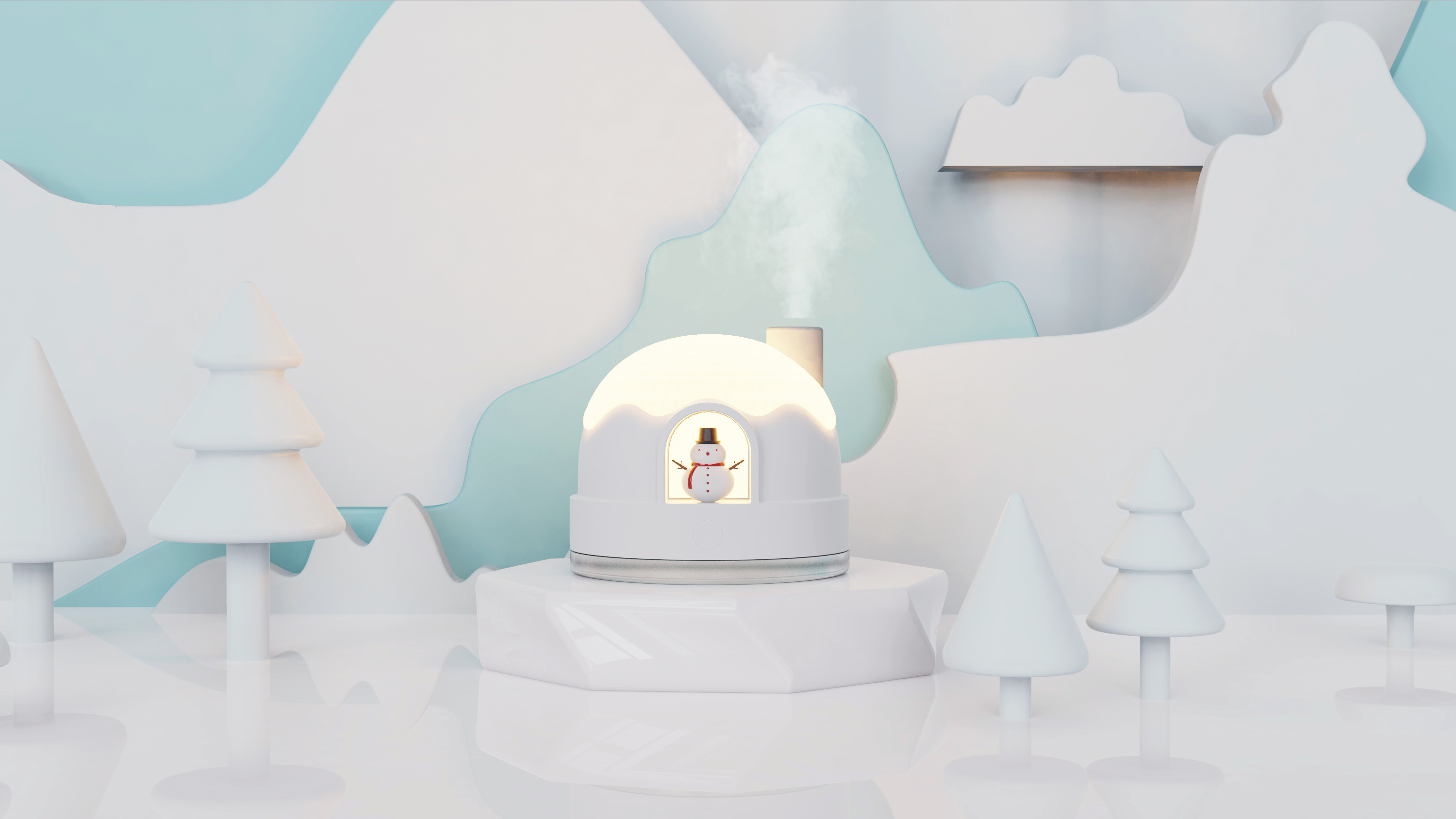 Humidifier，Snow house，snowman，lovely，