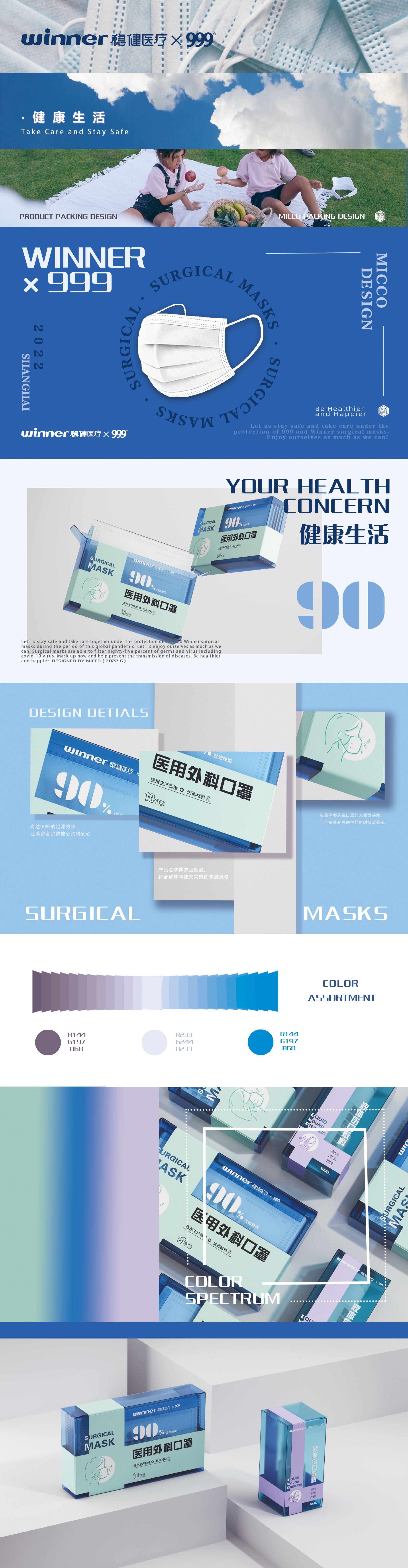 Packaging technology，Box design，Graphic Artist Designer，packing design，Mask packaging，surgical mask，
