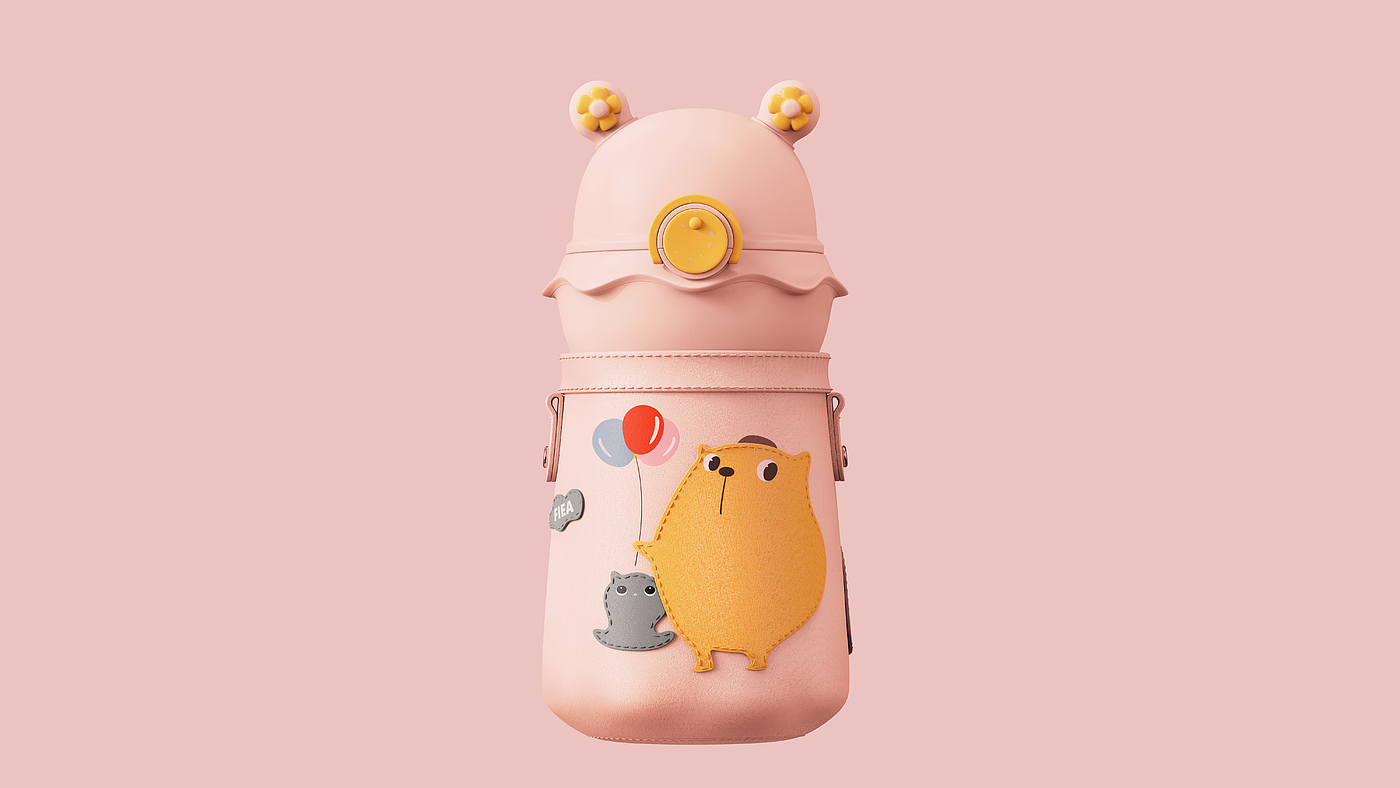 children，vacuum cup，Children's thermos cup，Women's mug，glass，lovely，Water cup，Little fisherman，