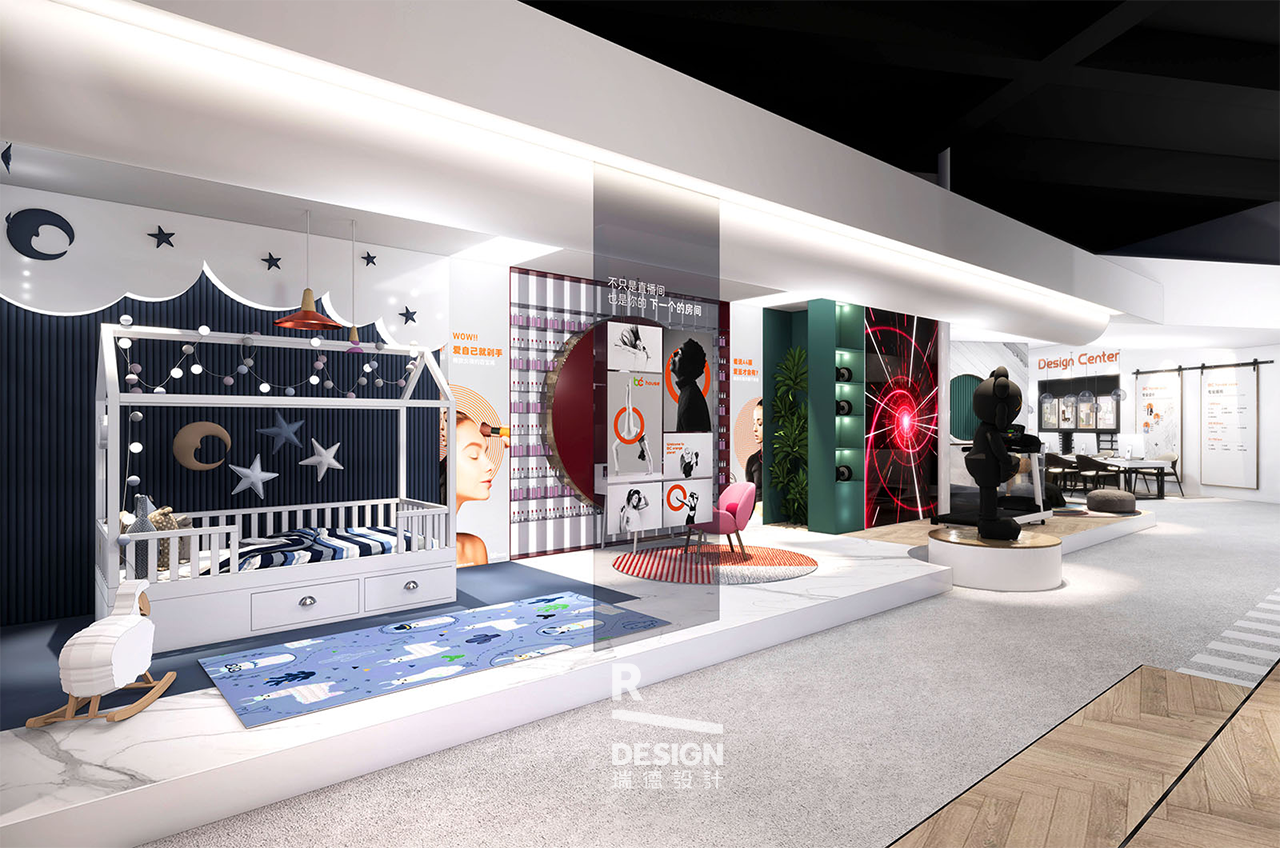 Red design，space design ，Green orange，New retail，Experience Center，