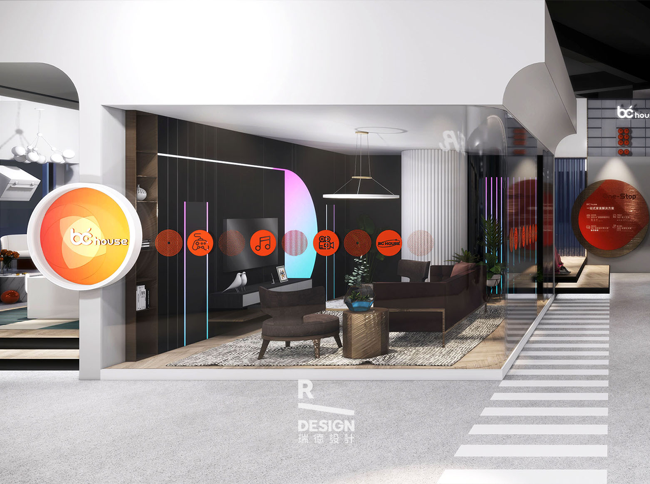Red design，space design ，Green orange，New retail，Experience Center，