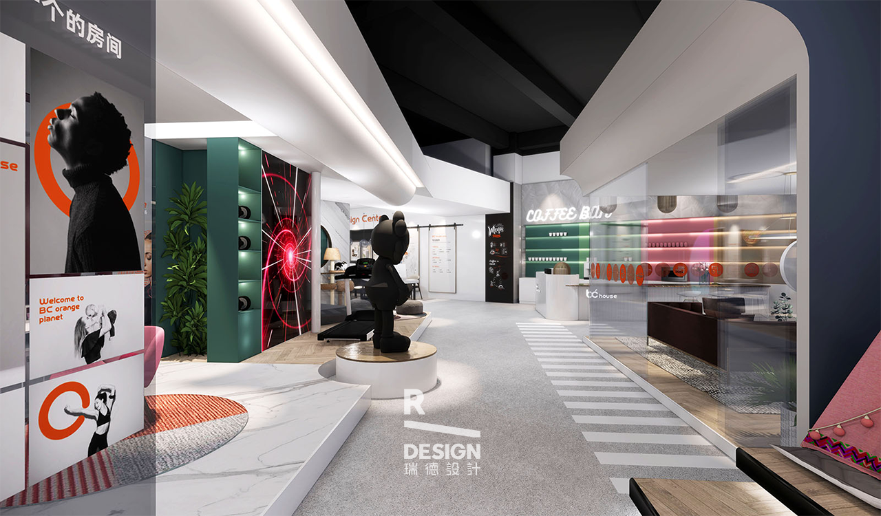 Red design，space design ，Green orange，New retail，Experience Center，