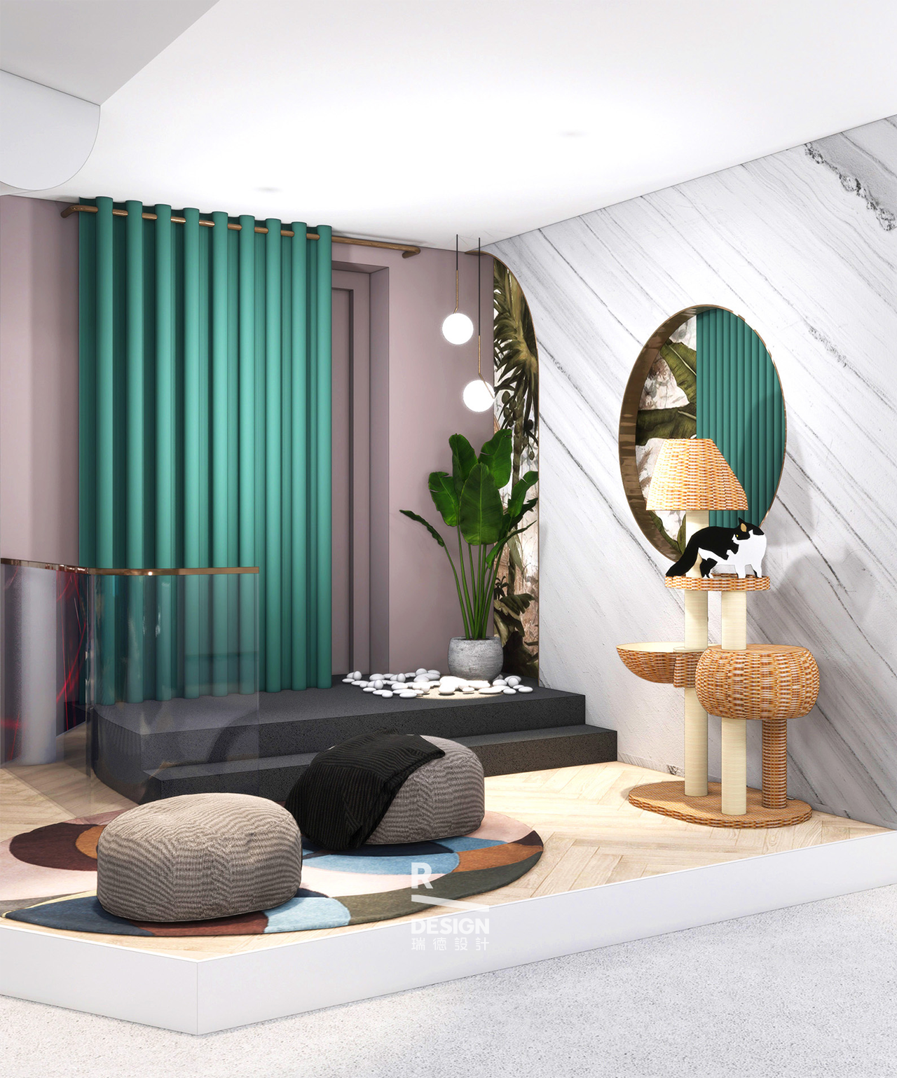 Red design，space design ，Green orange，New retail，Experience Center，