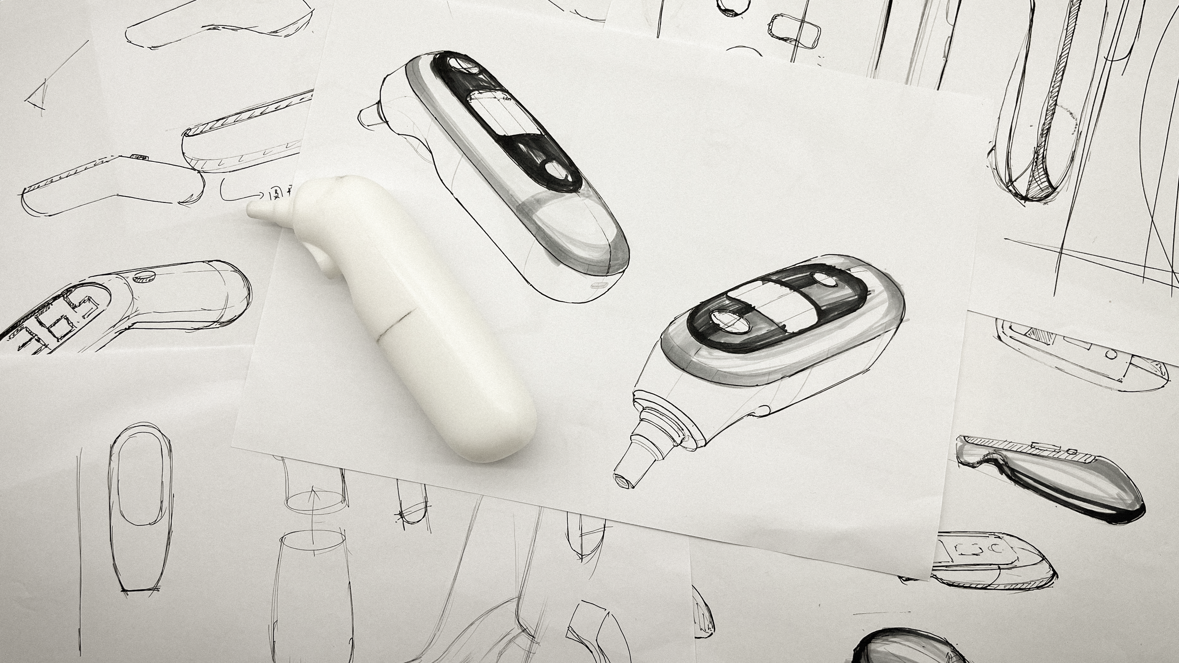medical care，white，healthy，epidemic situation，temperature，Ear temperature gun，texture，household，