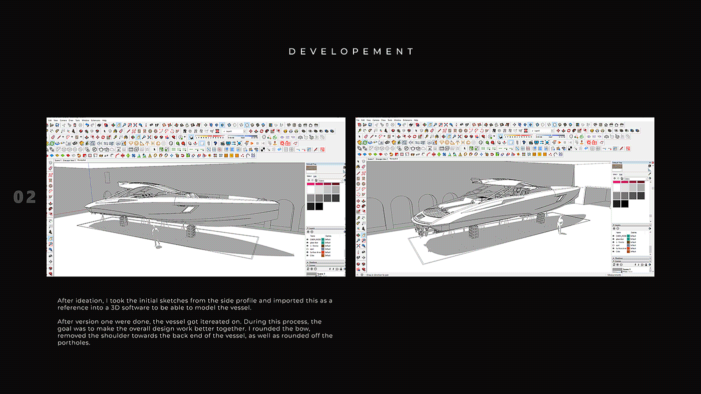 幻视 V63，游艇，概念设计，3d，