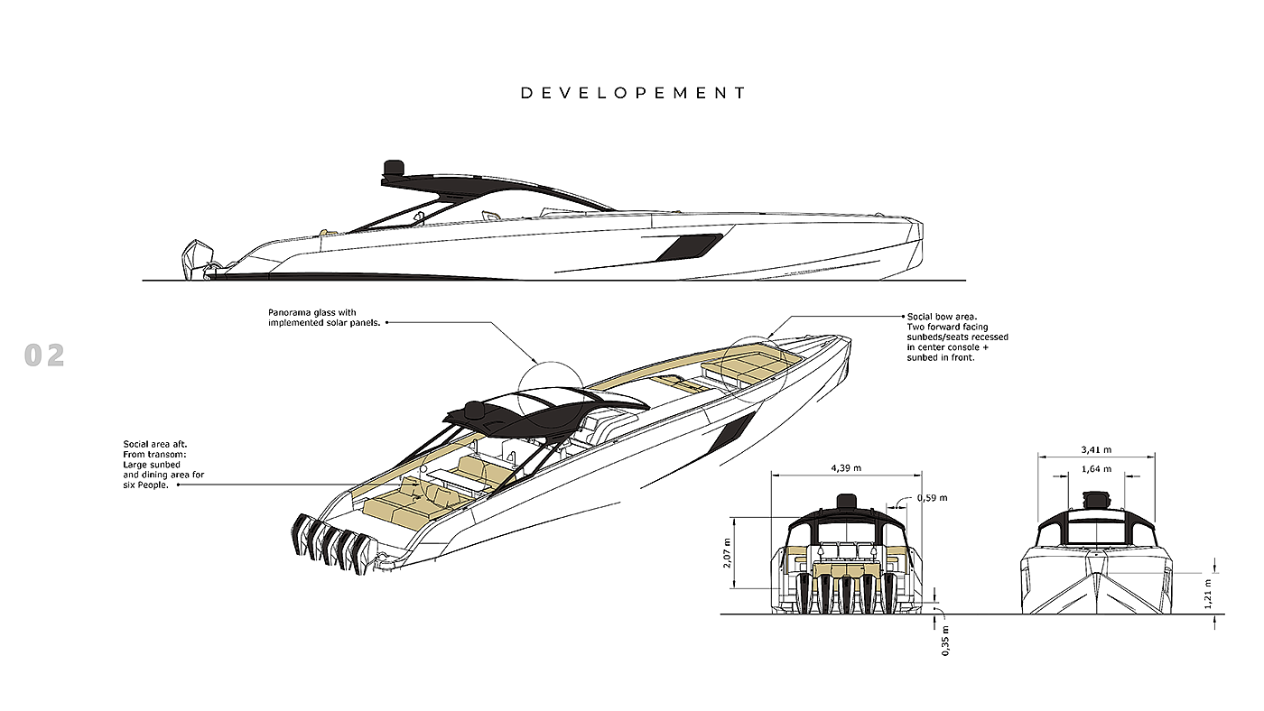 Vision V63，yacht，conceptual design，3d，
