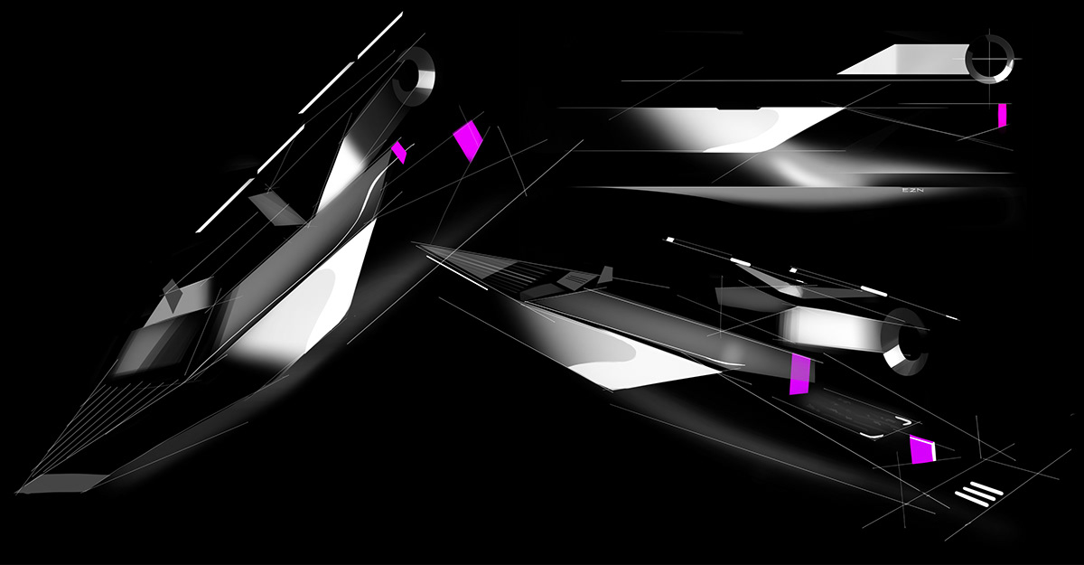 yacht，3D modeling，industrial design，ERIDANUS，